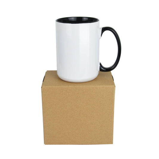 15 OZ Sublimation Mug Two Tone With Black Inside & Handle