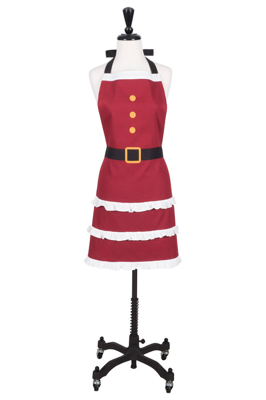 KAF Home 100% Cotton Mrs. Claus Hostess Apron